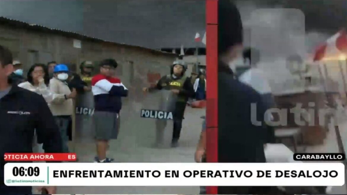 Tras una disputa de siete años de litigio por el terreno nuevamente se intenta un desalojo en Carabayllo. Foto: captura.