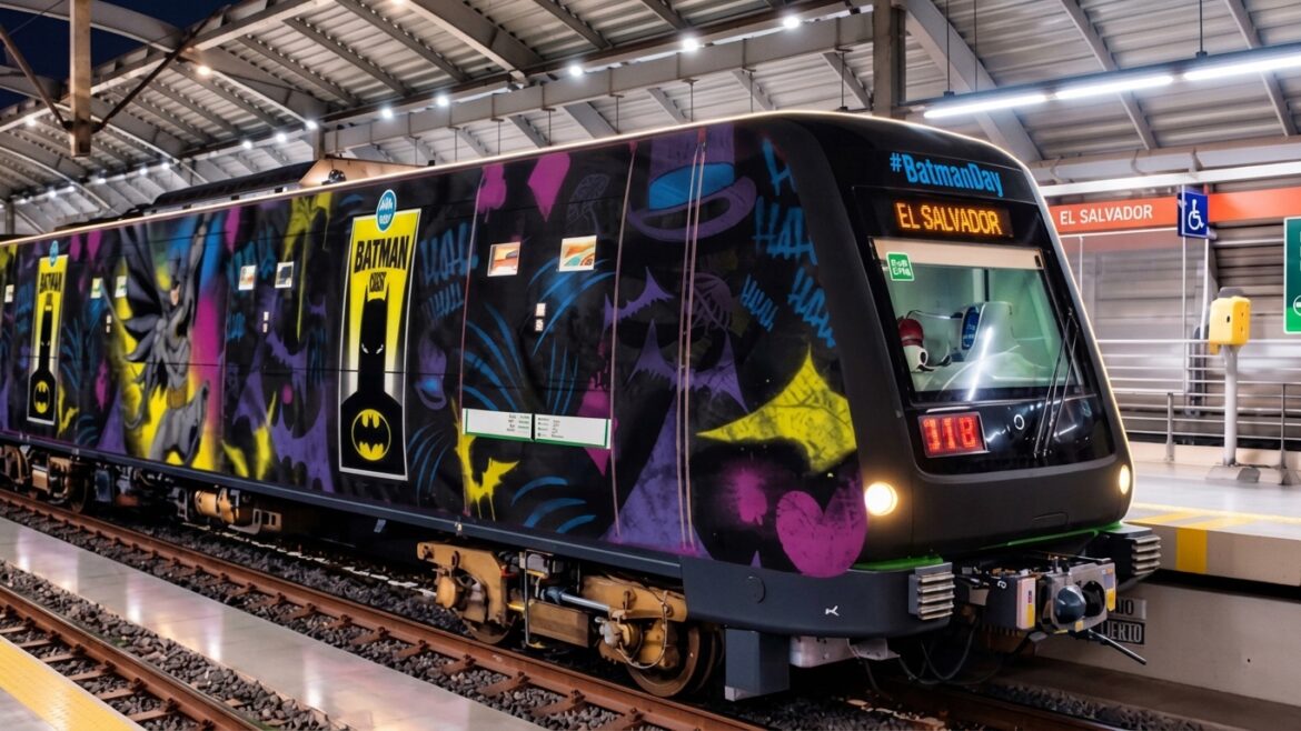 Tren temático de Batman que recorrerá la Línea 1 del Metro de Lima por el Batman Day.