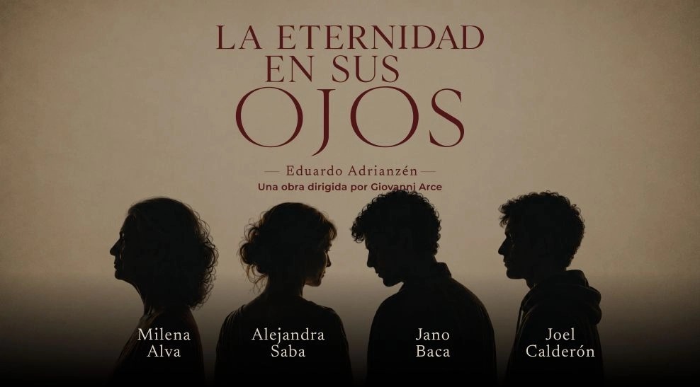 Elenco de la obra teatral ‘La eternidad en tus ojos’ durante su nueva temporada en el Teatro de Lucía.