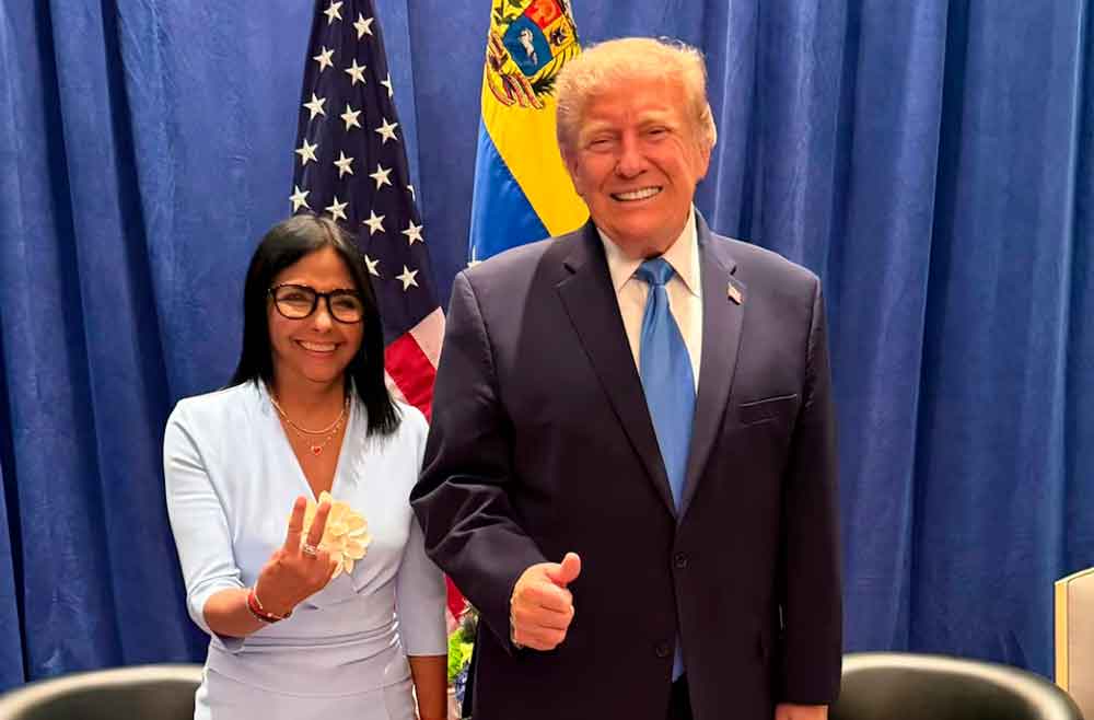 Donald Trump y Delcy Rodríguez