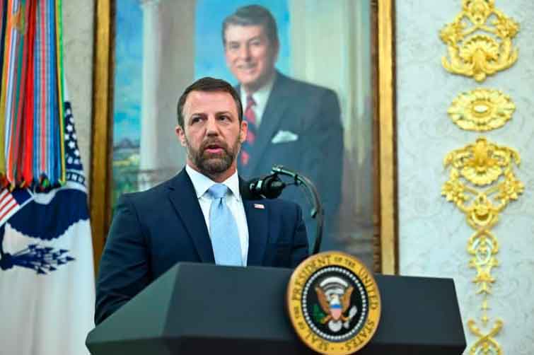 El secretario de Seguridad Nacional (DHS) de Estados Unidos, Markwayne Mullin, - EE. UU. respalda a ICE