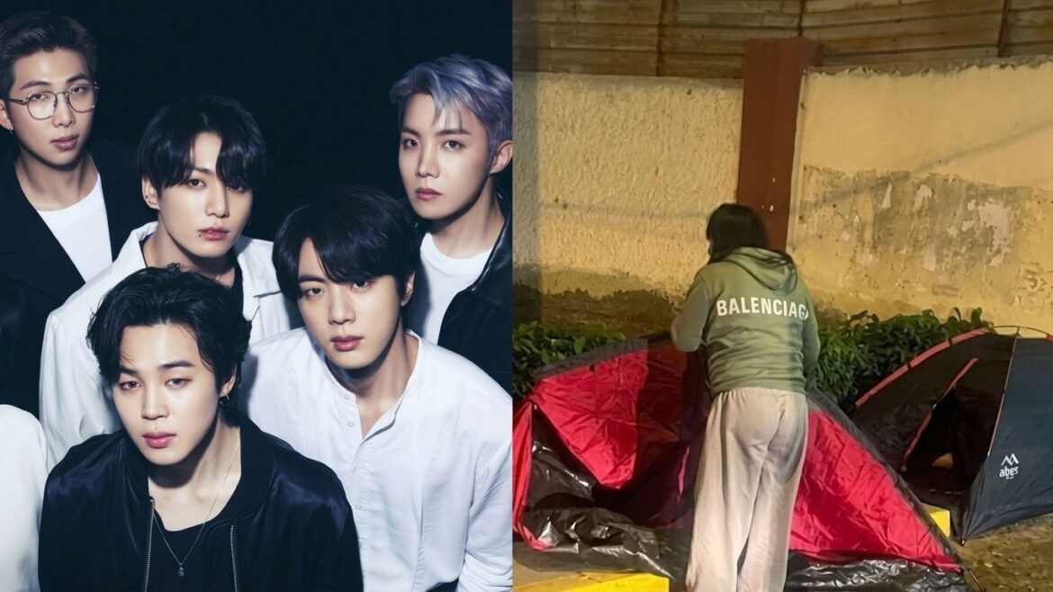 Fans de BTS esperan los conciertos del grupo en los exteriores del Estadio San Marcos.