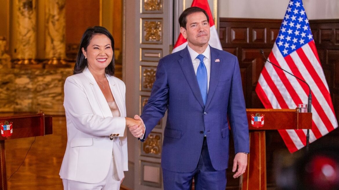 Keiko Fujimori se reunió con Marco Rubio este jueves. Foto: Renato Pajuelo/Caretas