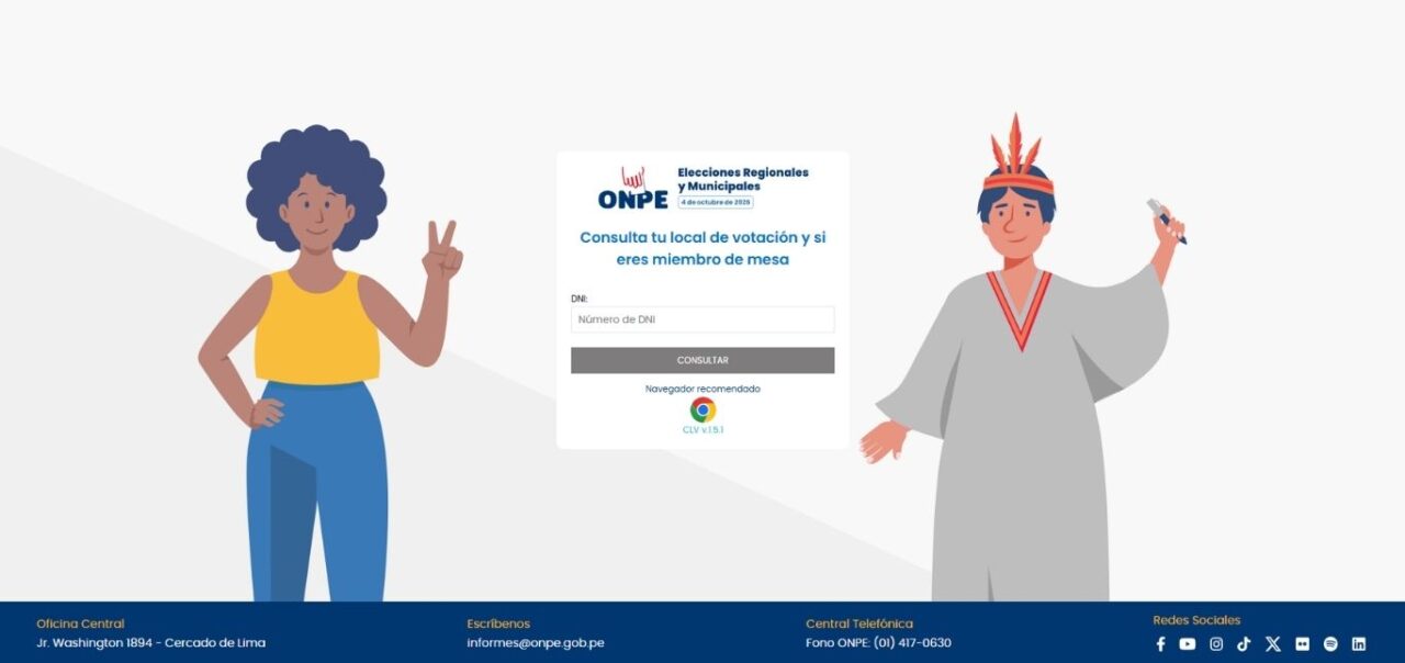 Plataforma de consulta de la ONPE.