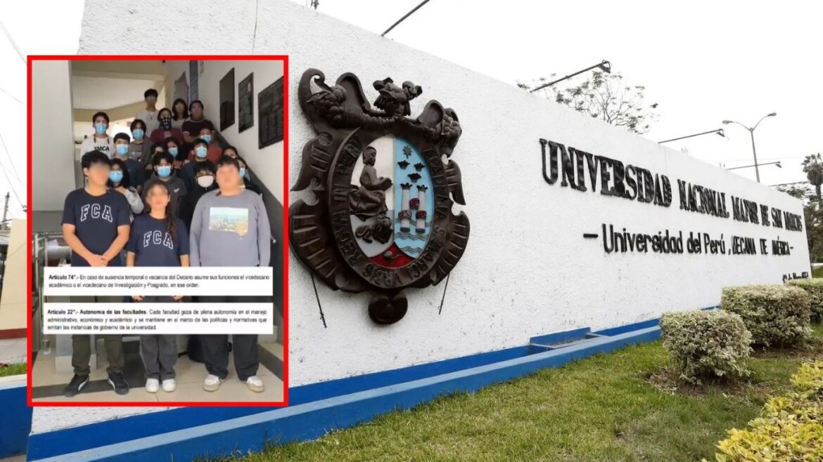 Estudiantes toman la Facultad de Ciencias Administrativas de San Marcos. Foto: composición Caretas/Andina