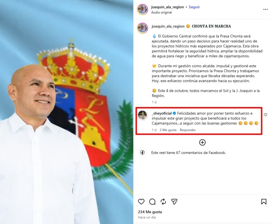 Sheyla Rojas oficializó relación con Joaquín Ramírez. Foto: Instagram