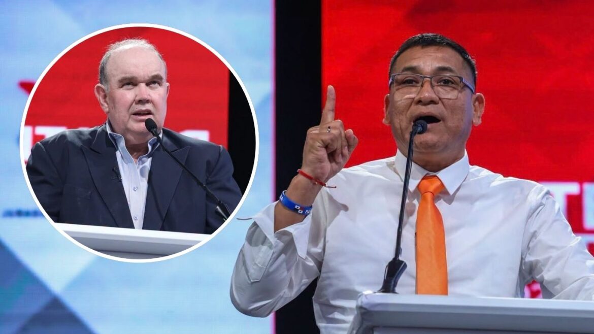 Samuel Daza acusó a Rafael López Aliaga de querer coaccionarlo durante el debate. Foto: composición Caretas/JNE