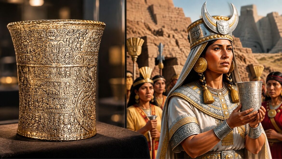 El vaso ceremonial Lambayeque que Perú busca recuperar de Estados Unidos. Foto: ilustración Caretas