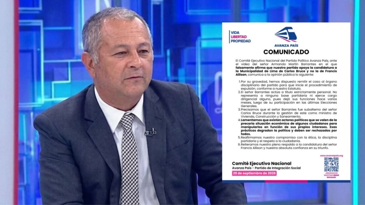 Avanza País comunicó sobre la desvinculación de Armando Barrantes. Foto: composición Caretas/Canal N