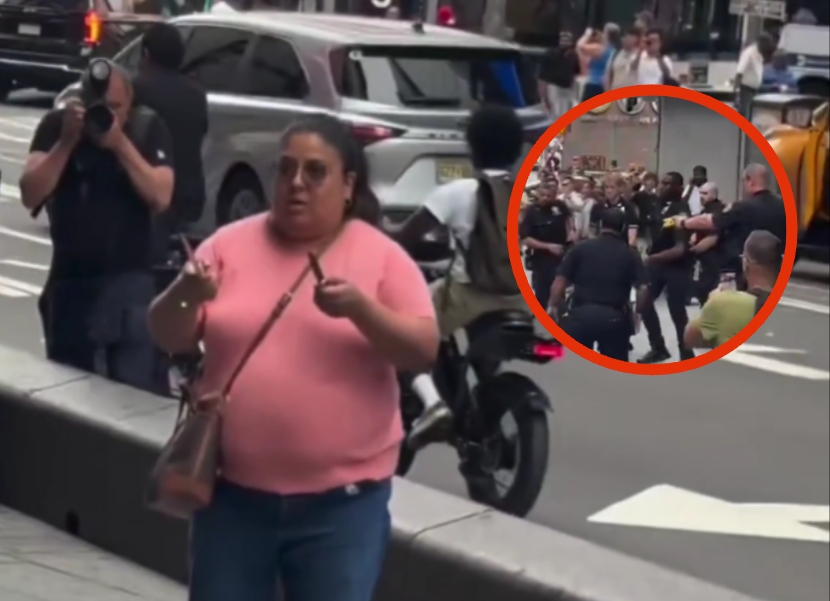 Polémica intervención en pleno centro de Times Square en Estados Unidos.