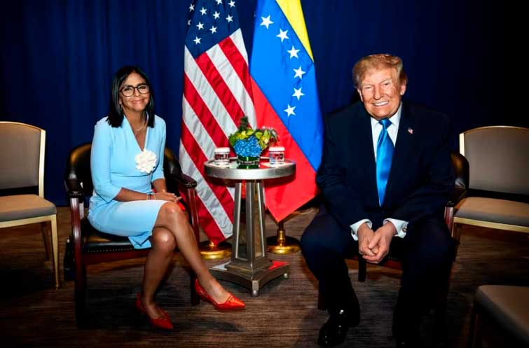 Donald Trump y Delcy Rodriguez