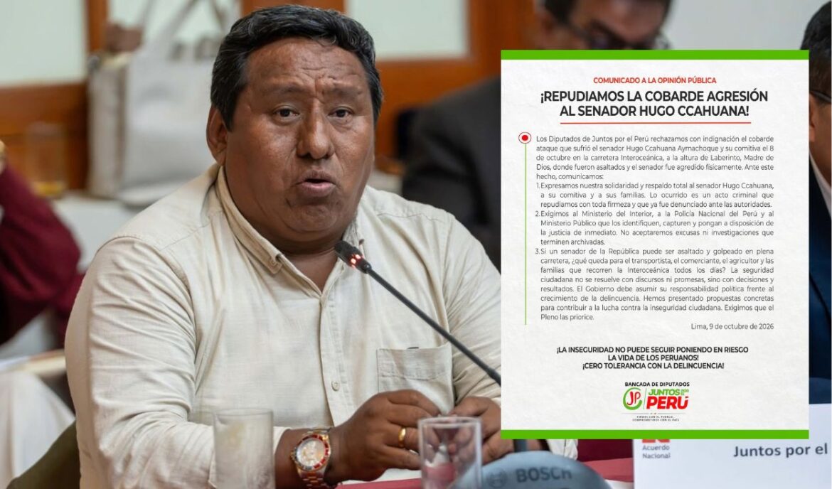 Juntos por el Perú se pronunció tras el asalto a Hugo Ccahuana. Foto: composición Caretas