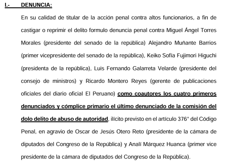 Denuncia contra funcionarios. Fuente: La República