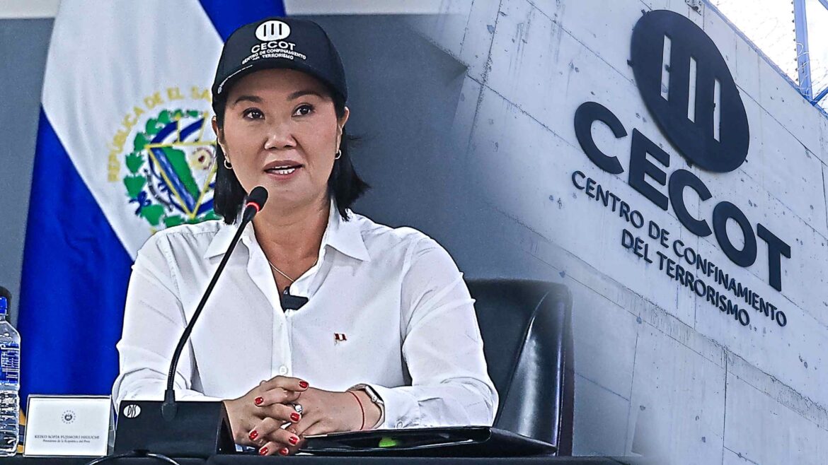 Keiko Fujimori anuncia que evaluará el programa “Cero Ocio” de Bukele para las cárceles peruanas. Foto: composición Caretas.