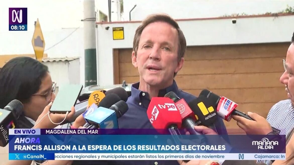 Francis Allison declara tras un empate técnico con Rafael López Aliaga. Foto: captura Canal N.