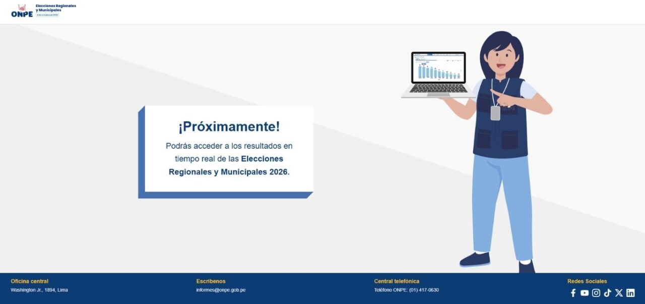 La plataforma de consulta se habilitará una vez haya comenzado el escrutinio. Foto: ONPE