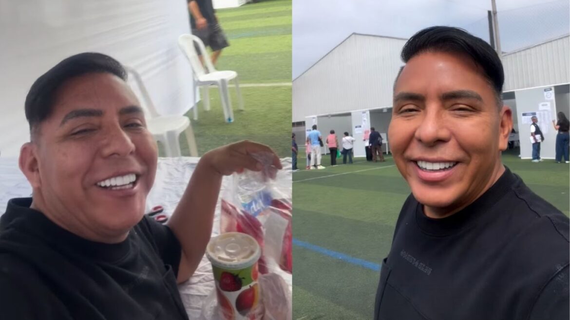 Edwin Sierra durante su labor como presidente de mesa en las Elecciones 2026.