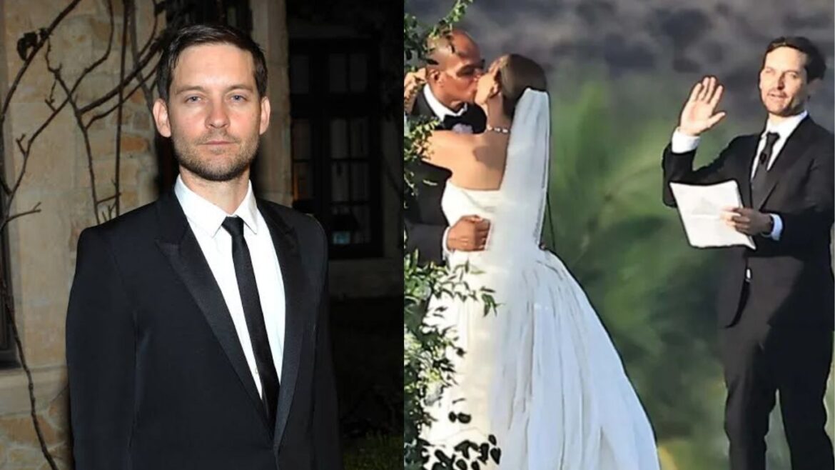 Tobey Maguire durante la ceremonia de boda de Jennifer Meyer y Geoff Ogunlesi en Hawái.