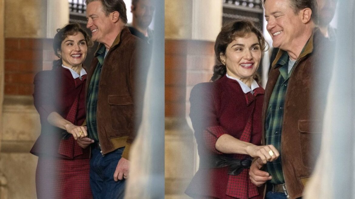 Brendan Fraser y Rachel Weisz durante el rodaje de la cuarta película de La Momia en Londres.