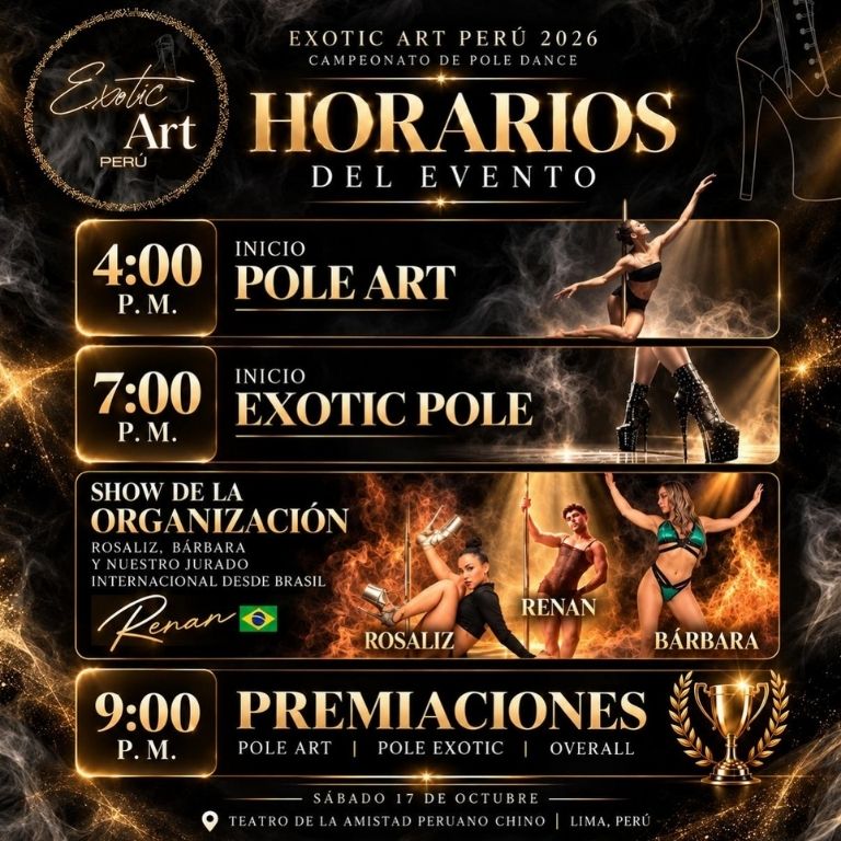 Programación del Exotic Art Perú 2026. Foto: Instagram