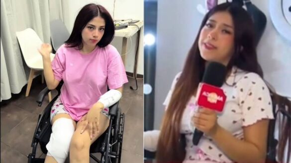 La tiktoker peruana Zully reaparece en silla de ruedas en el programa América Hoy tras sufrir un accidente con un espejo.