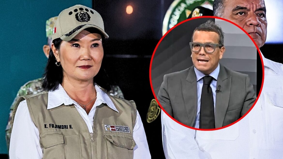 El periodista Christian Hudtwalcker cuestionó las declaraciones de Keiko Fujimori tras aprobación de facultades. Foto: composición Caretas/Presidencia/Willax