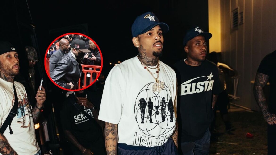 Chris Brown durante una aparición pública, tras recibir una condena suspendida por una agresión ocurrida en Londres.