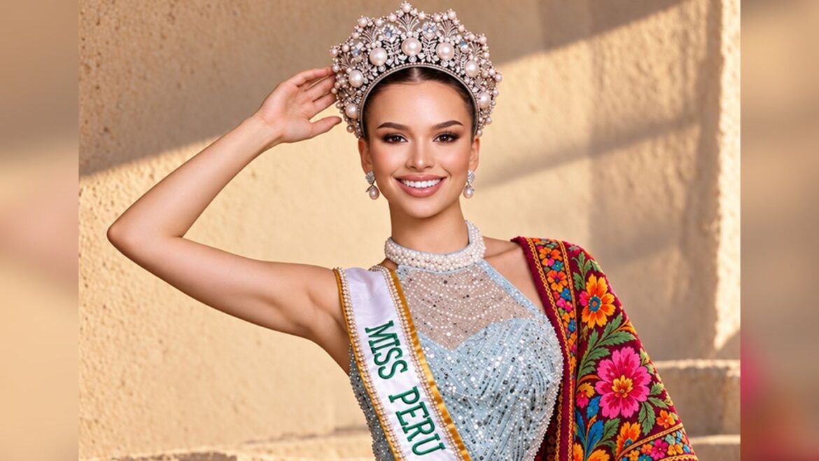 Valentina Andreon Dal Toso, Miss Perú International 2026, durante su visita a los talleres de artesanas textiles de Ayacucho.