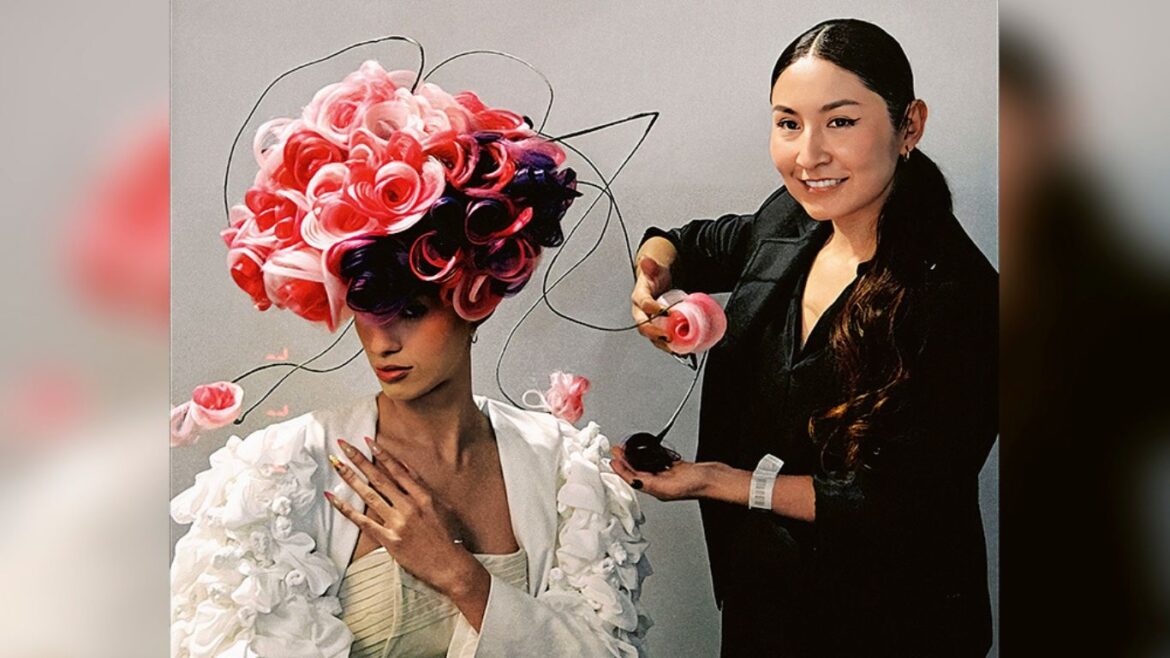 Karina Sian Jiménez, artista peruana especializada en esculturas capilares y estilismo artístico.