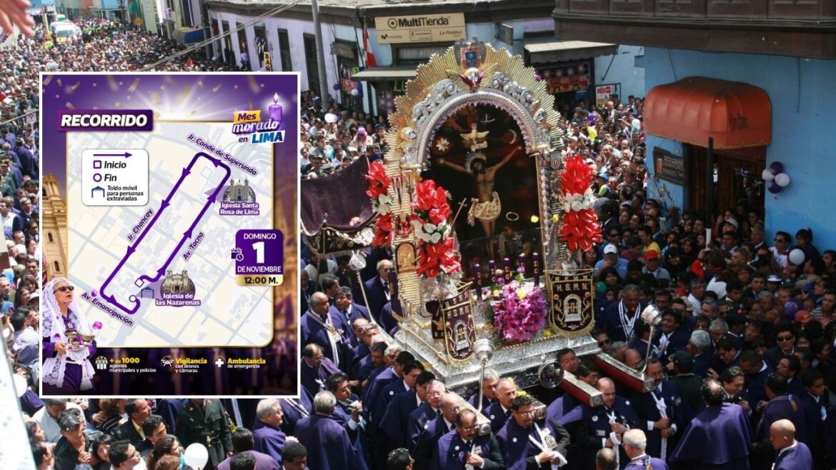 Revisa todo sobre el quinto recorrido del Señor de los Milagros en Lima. Foto: composición Caretas/Andina/Munlima