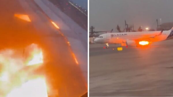 Un incendio en la ala de un avión de la aerolínea LATAM obligó a evacuar a los pasajeros. Foto: difusión