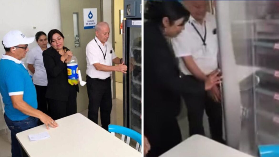 Encuentran una botella de gaseosa de 3 litros en refrigeradora para muestras de sangre de hospital de EsSalud en Ilo. Foto: composición Caretas.