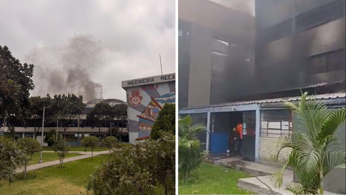 Incendio en la UNI: suspenden clases en Ingeniería Mecánica y advierten riesgo en otro laboratorio. Foto: captura Roger García y difusión.